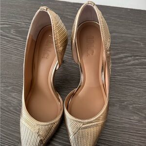 INC International Concepts Women's Metallic Gold Heels